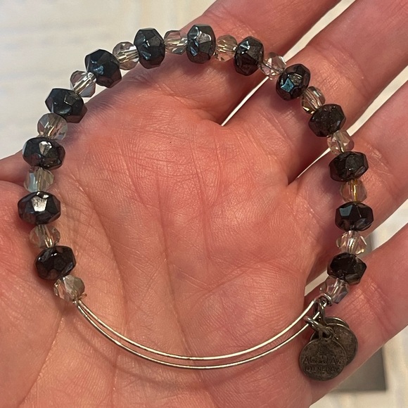 Alex and Ani Black and White Glass Beaded Bracelet - Picture 2 of 3